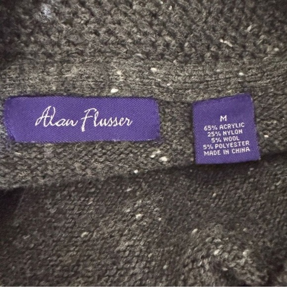 Vintage Alan Flusser Shawl Collar Cardigan Sweater Speckled Knit Cozy Layering - Picture 2 of 7